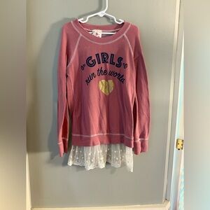 Jenna & Jessie Pink and Gold Short Sleeve Tee with Graphic Design